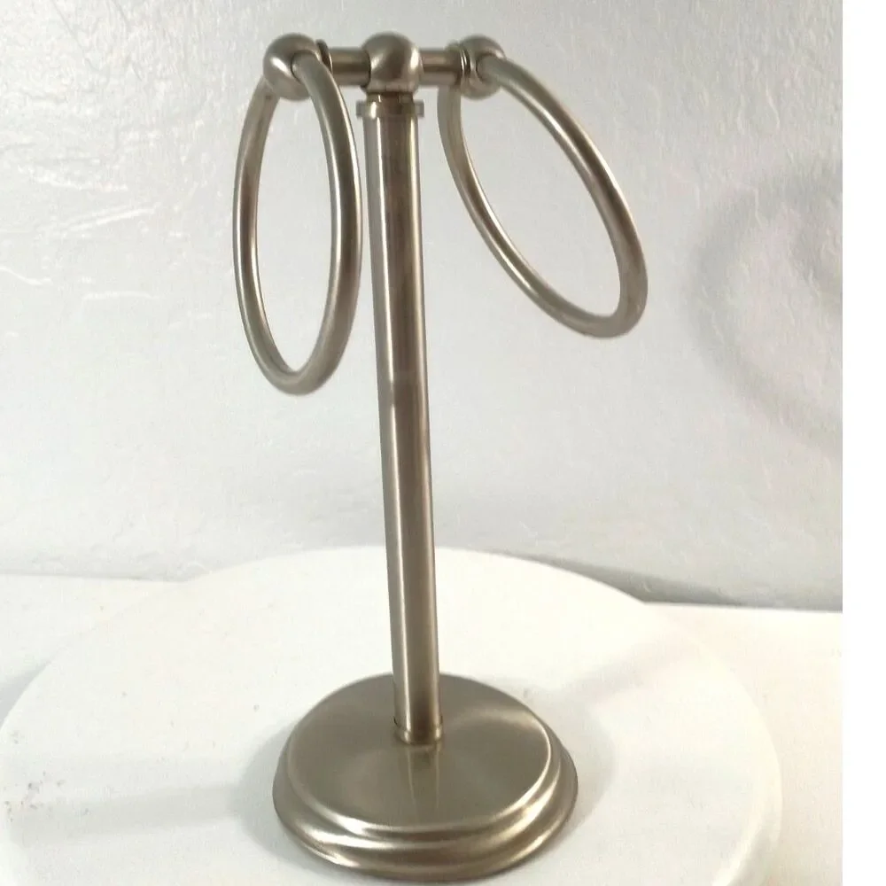 Vintage Silver Wire Tabletop Hand Towel Stand Holder